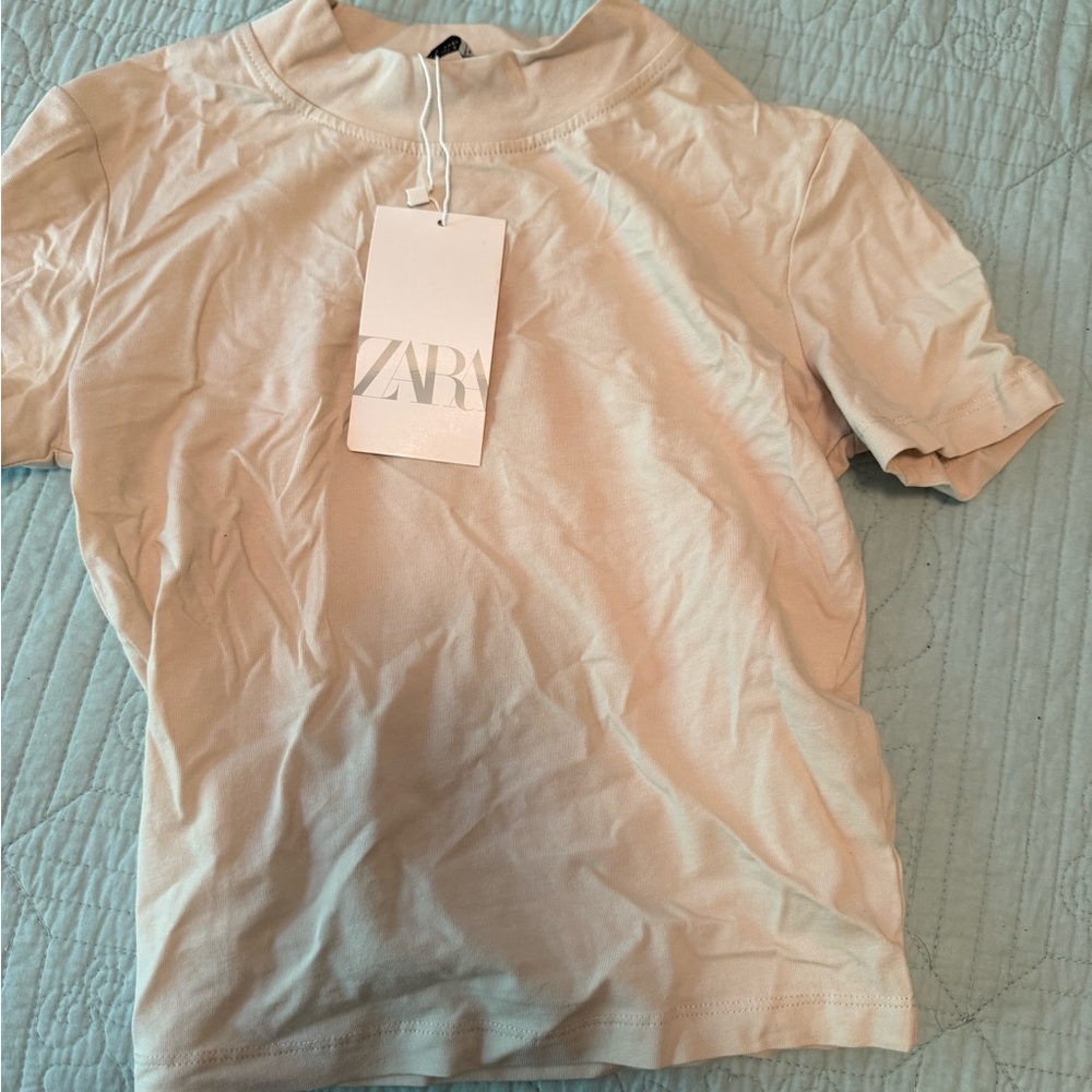 Zara Cream Short Sleeve Tee